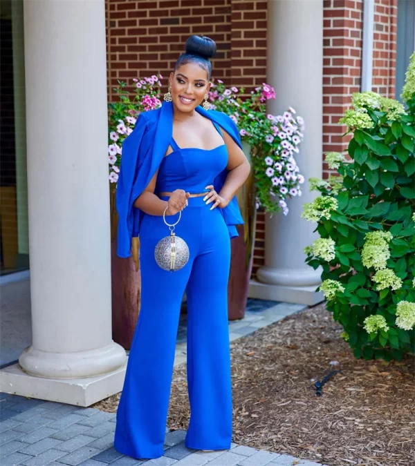 Elegant Office Lady 3 Piece Set Women Suit Blazer and Pant Suits